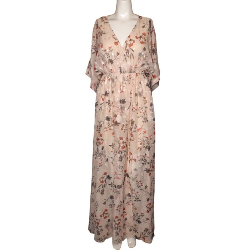 BALTIC BORN Maxi Dress, S, Pink/Multicolor Floral, Kimono sleeve, V-neck, Long - Picture 11 of 14